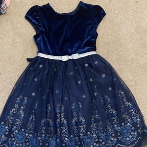 Blue velvet and tulle formal dress. Very sparkly and in new condition